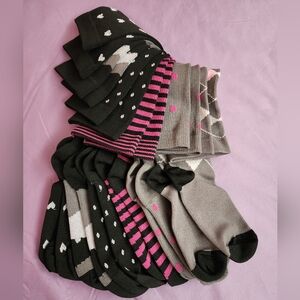 Women's Light 10-20mmHg Compression Socks 6 pack Pink Black Gray